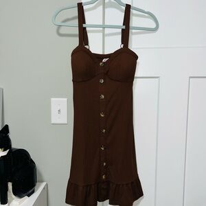 No Boundaries Brown Mini Dress